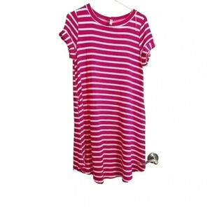 Emerald‎ fuchsia and white dress with buttons on the back